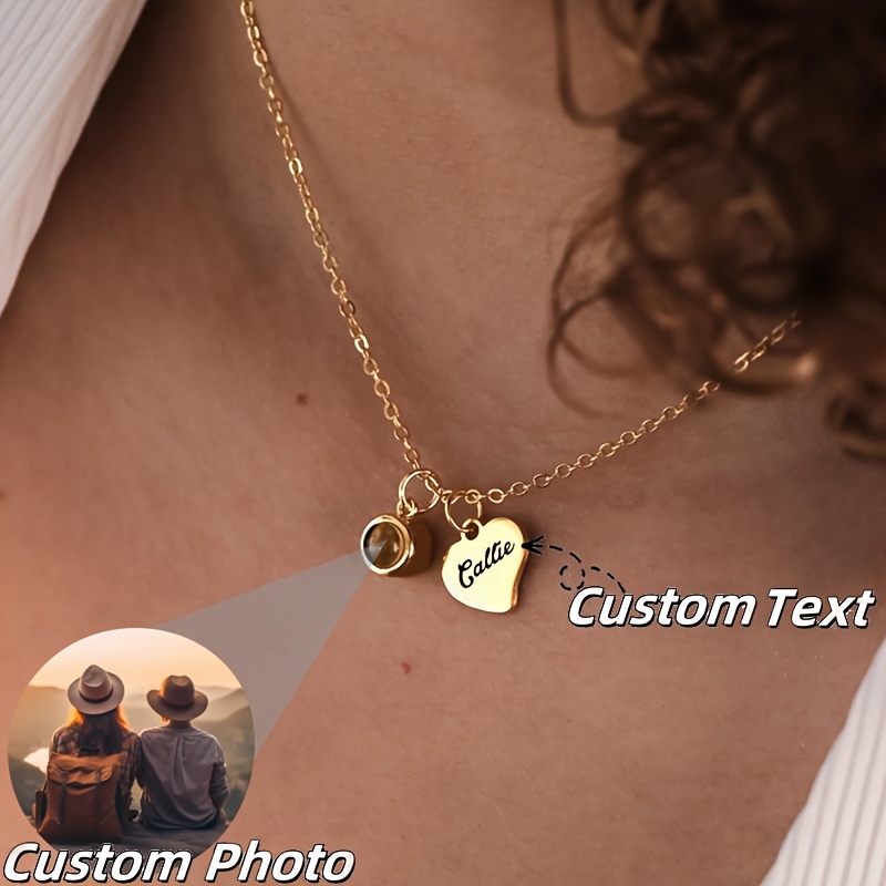 Personalized Engraved Name Heart Pendant Necklace